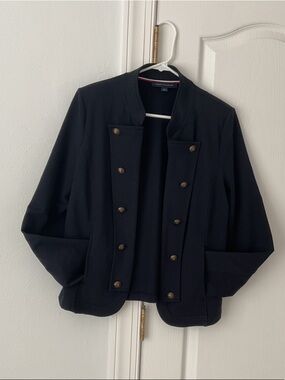 Tommy Hilfiger Double-Breasted Navy Military Blazer Large